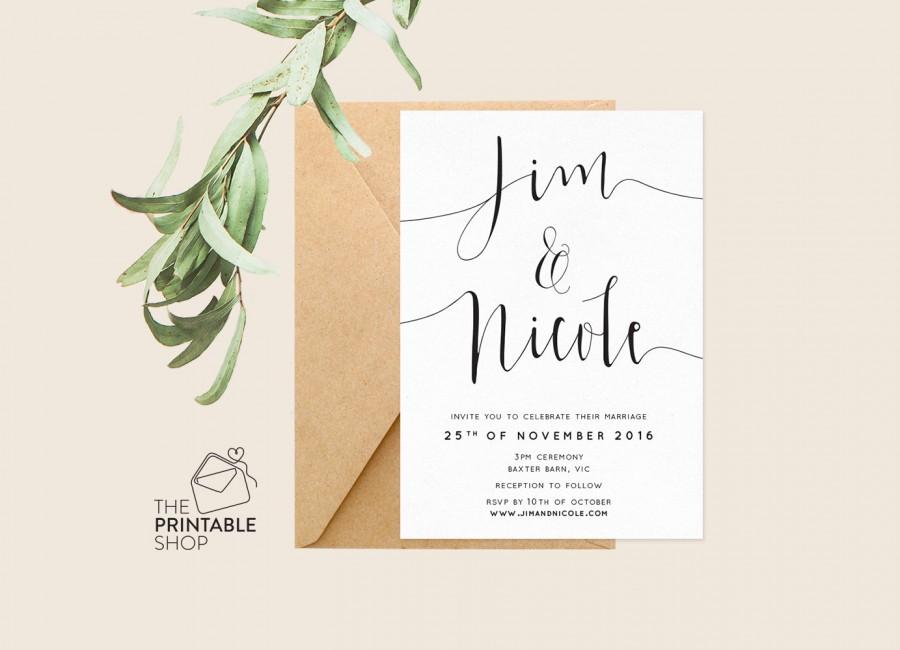 Wedding - Printable engagement invitation, Printable wedding invitation, Rustic wedding invitations, Rustic engagement invitations, Wedding stationery