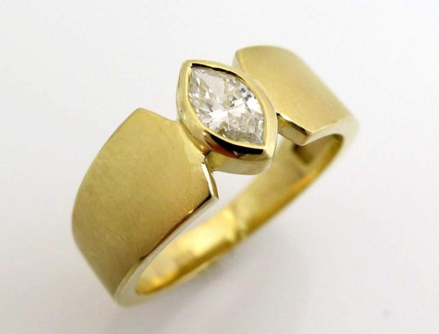 زفاف - Unique engagement ring, Marquise diamond ring, Marquise engagement ring, Modern engagement ring, 14k gold ring , Unique diamond ring