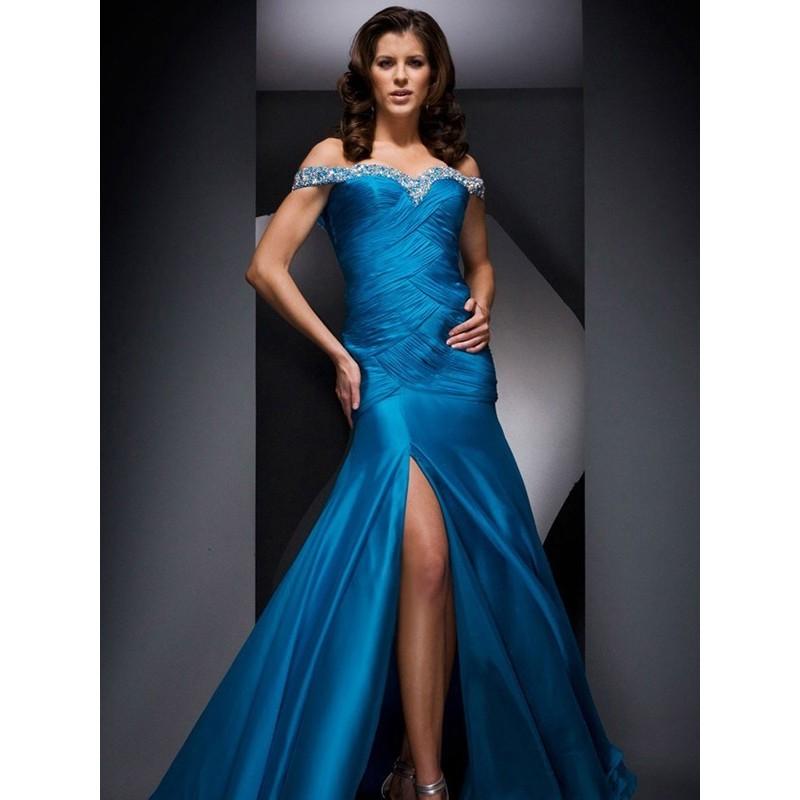 Mariage - Fashion Off-the-shoulder Ruffles Floor-length Chiffon Prom Dresses In Canada Prom Dress Prices - dressosity.com