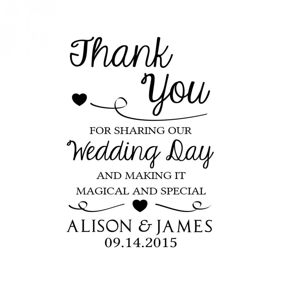 Wedding - CUSTOM THANK YOU Wedding Stamp - Custom Thank You Wedding Stamp - card stamp,  personalized stamp, rubber stamp, tags stamp, 2"x3"  (cts28)