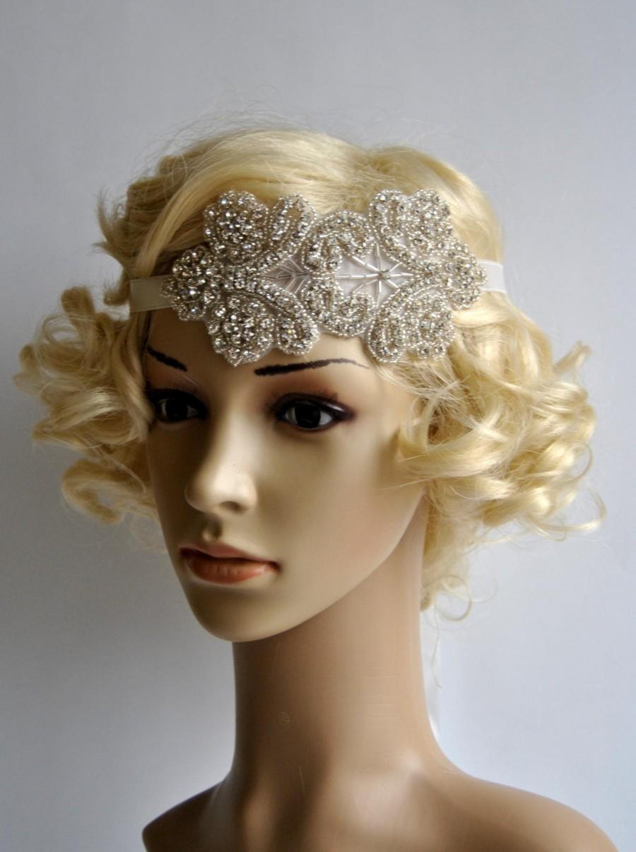 Свадьба - Rhinestone Headband, Bridal Headband, Wedding Headpiece, Fascinator, Ribbon Bridal Headband,wedding prom bridesmaid gift headband