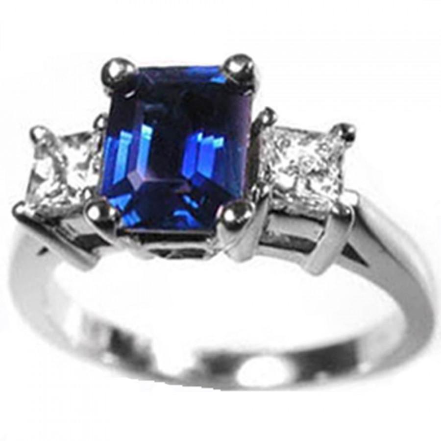 زفاف - Diamond and Sapphire engagement Ring, Sapphire Wedding Jewelry, Herkimer diamond Engagement Ring, 1st anniversary gift for her, Diamond Svg,