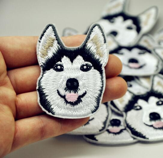 زفاف - Husky dog Patch husky dog Iron on patches husky dog embroidered patch dog applique badge patch fashion patches iron on