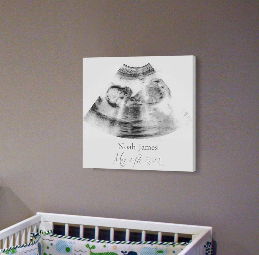 زفاف - Sonogram Print, Nursery Wall Art, A Personalized Ultrasound Canvas Frame, Ultrasound Wall Decor