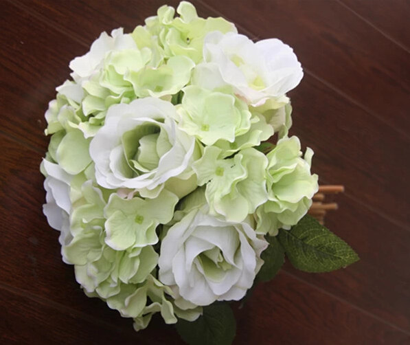 زفاف - 1X Rose Bouquet Artificial Silk Flowers Wedding Bridal Party Home Garden Floral Decor Posy 3 Colors