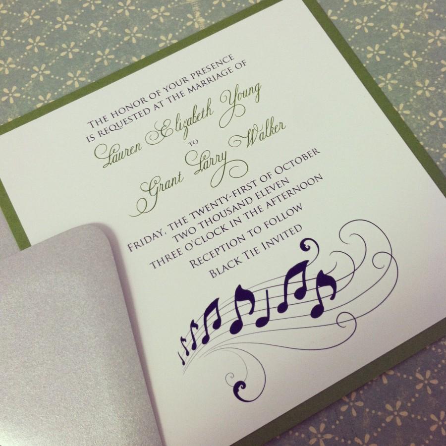 Wedding - Music Note Romantic Wedding Invitation Suite - "The Grant"
