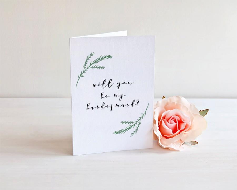 زفاف - Will You Be My Bridesmaid Card - Bridesmaid Invitation - Wedding Party Greeting Card - Wedding Stationery - Bridesmaid Proposal - Watercolor