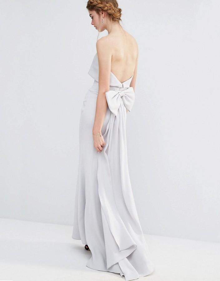 Hochzeit - Jarlo Wedding Overlay Maxi Dress with Fishtail and Oversized Bow Back