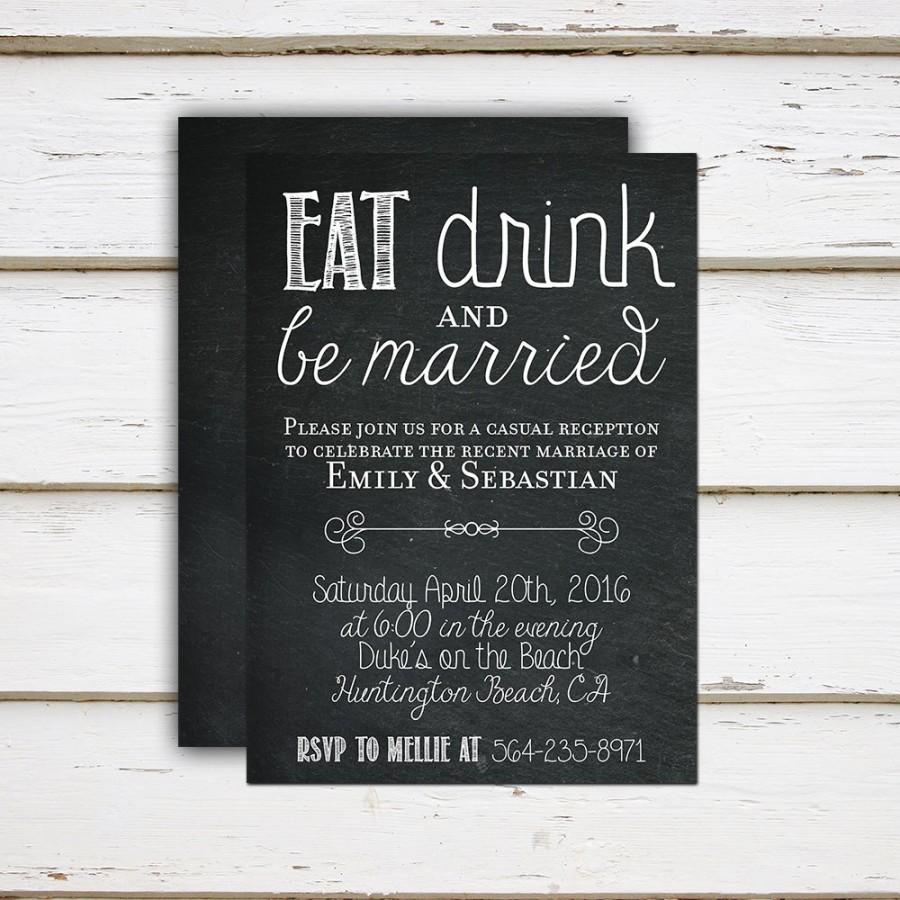 Wedding - Emily - Printable/Printed Elopement Reception Invitation 
