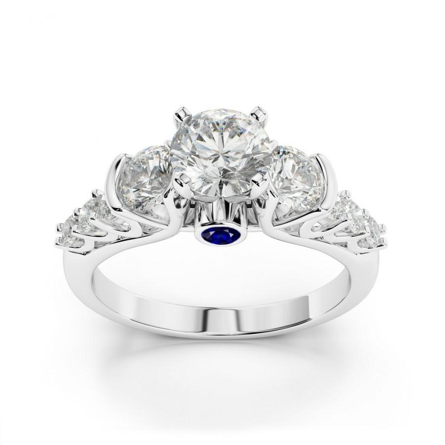 Hochzeit - 1.25 Carat Forever One Moissanite & Diamond Engagement Ring