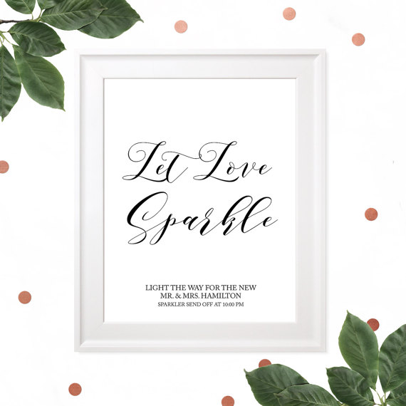 Let Love Sparkle Sign-Printable Sparkle Send Off Wedding Sign-Rustic ...