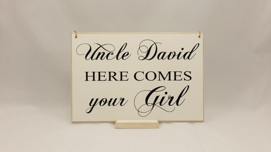 Wedding - Personalized Ring Bearer Sign, Wedding Ideas, Hanging, Jute String,Page Boy Sign, Wooden Plaque, here comes your girl, 316