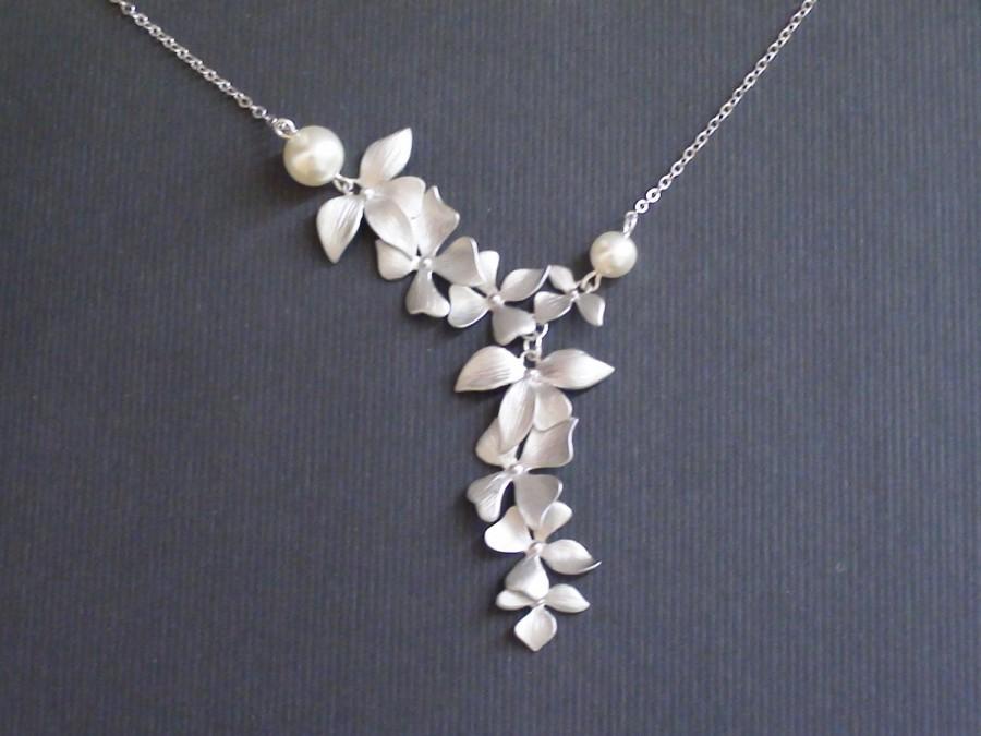 زفاف - 10% off-Necklace, Wild Orchid Flower, Bridesmaids gift, Wedding Gift, Beadwork Necklace, Statement, Pendant Necklace