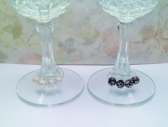 100pcs Wine Glass Charm Rings /Earring Hoops Wedding Hen Party 25x20mm _ 