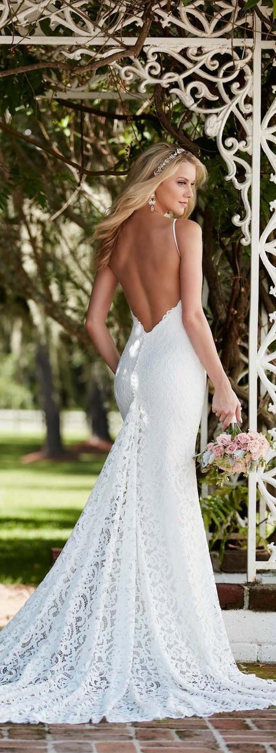 Hochzeit - 100 Open Back Wedding Dresses With Beautiful Details