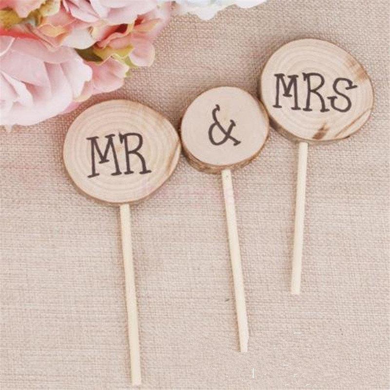 Mariage - Rustic Cake Topper, Wooden Cake Decoration, Rustic Wedding, Wooden Cake Topper Set