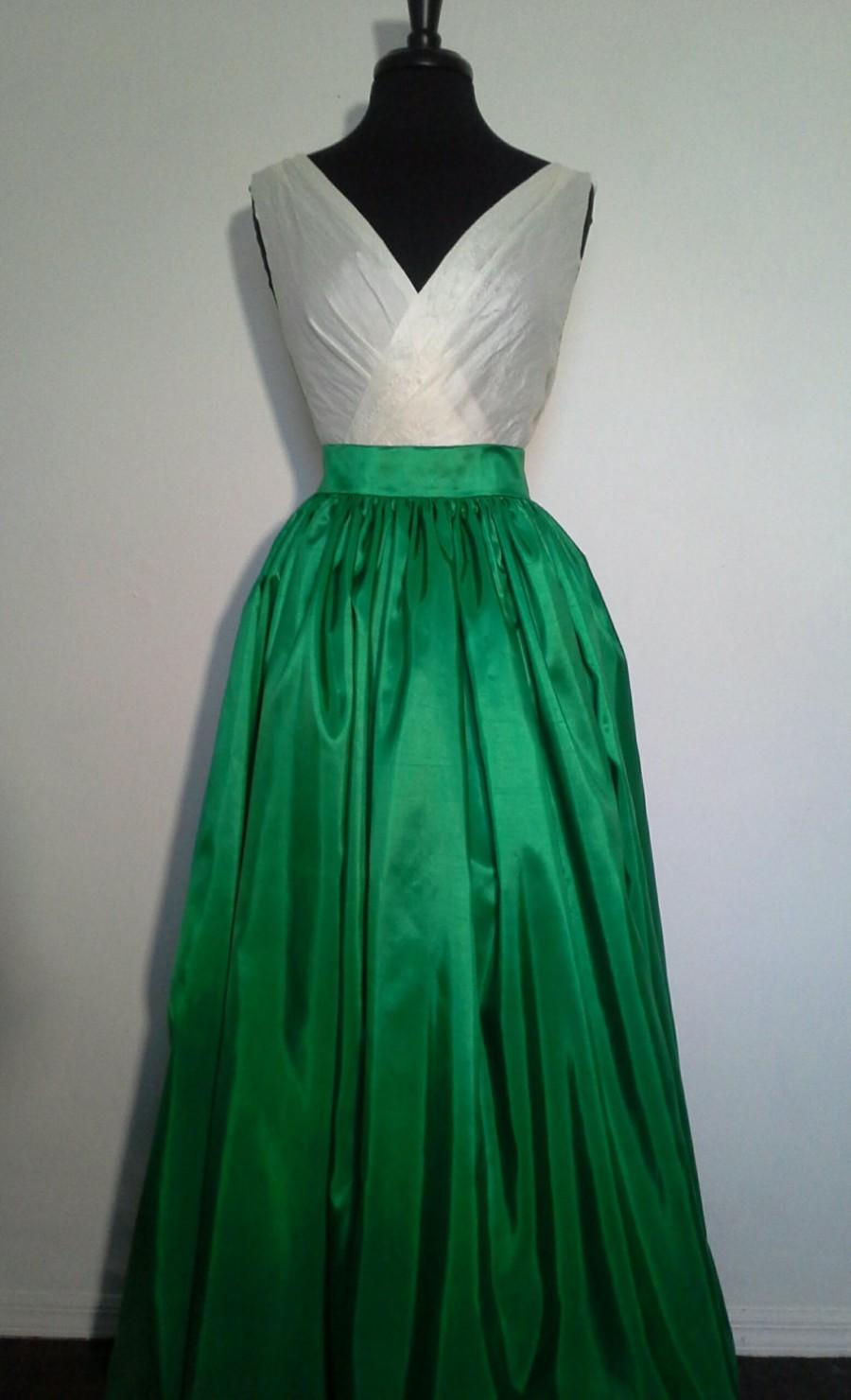 Hochzeit - Floor Length Taffeta  Ball Gown Skirt with Removable Sash