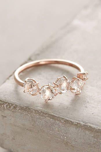 زفاف - 14k Gold Gemstone Bar Ring