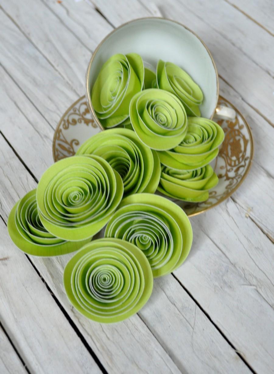 Mariage - Paper Flowers Lime Green  Paper Flowers Wedding Table Decorations 20 flowers