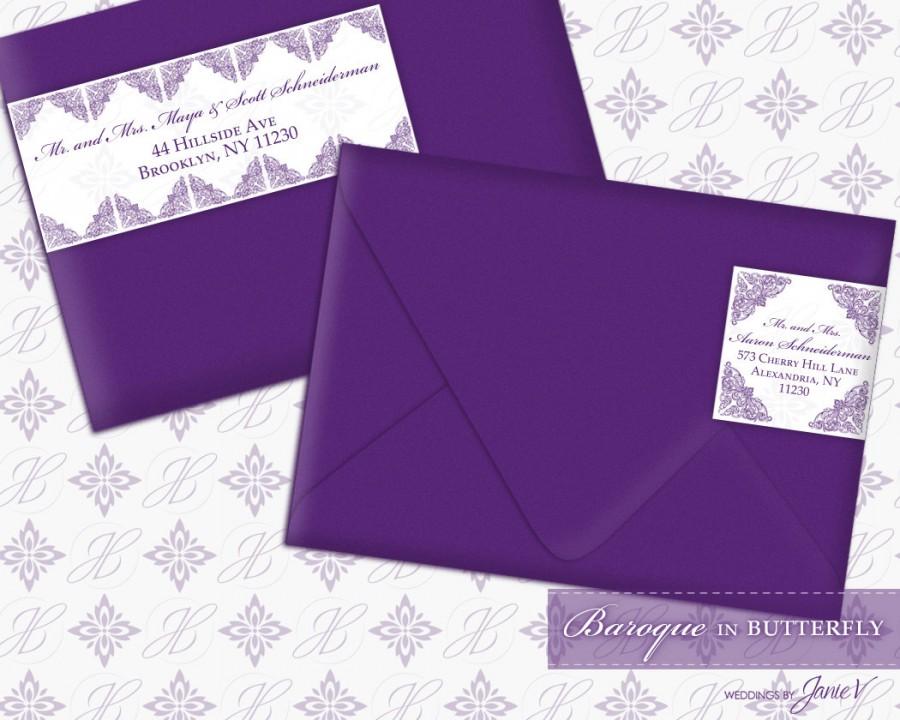 Hochzeit - Printable Wrap Around Address Label Digital Template 