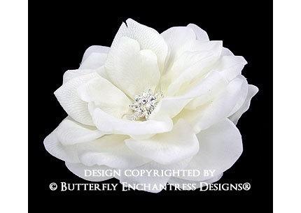 زفاف - Bridal Hair Accessories, Wedding Flower Hair Clip, Floral Headpiece - Starfire Ivory Natalia Rose Bridal Hair Flower