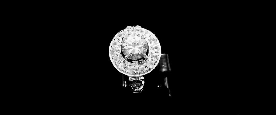 زفاف - Silver ring, pure natural white Ceylon Sapphire ring handmade Art Deco Engagement ring P-061-2