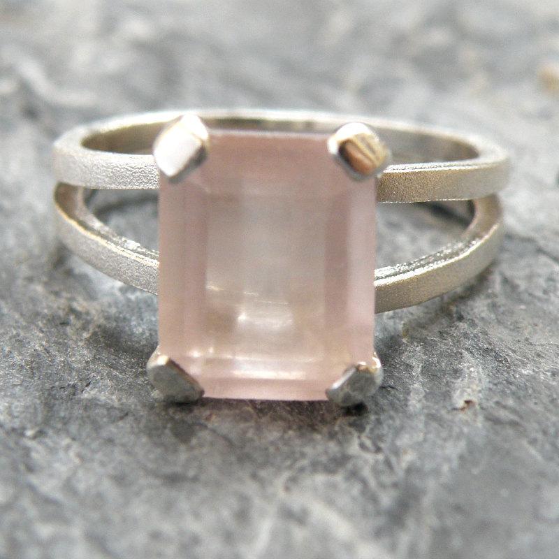 زفاف - Rose Quartz Engagement Ring, Love Gemstone Ring, Rose Quartz Ring, Sterling Silver Ring, Rose Quartz Jewelry Pink Quartz Ring For Girlfriend