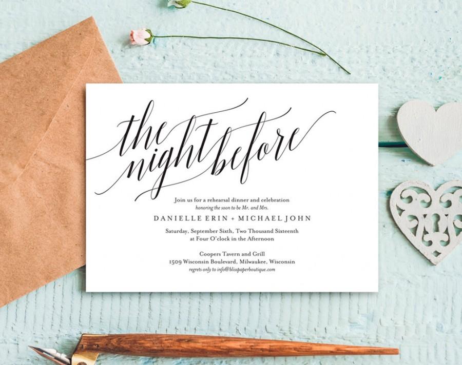 Mariage - Rehearsal Dinner Invitation, Rehearsal Dinner Invitation Printable, Rehearsal Invitation, Dinner Invite, PDF Instant Download 