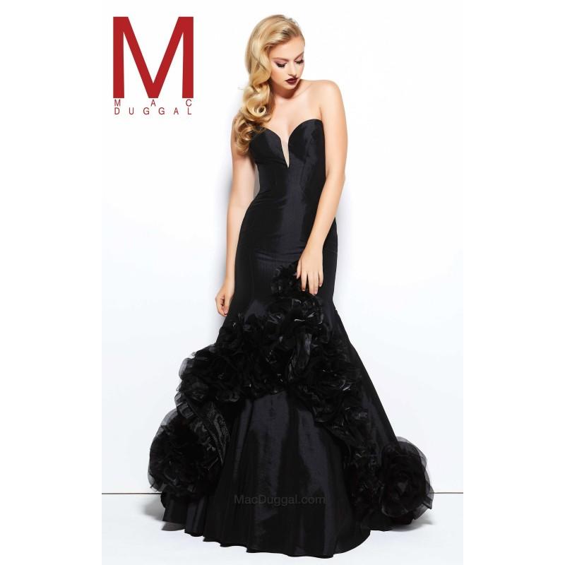 Mariage - Black Mac Duggal 48430R - Mermaid Dress - Customize Your Prom Dress