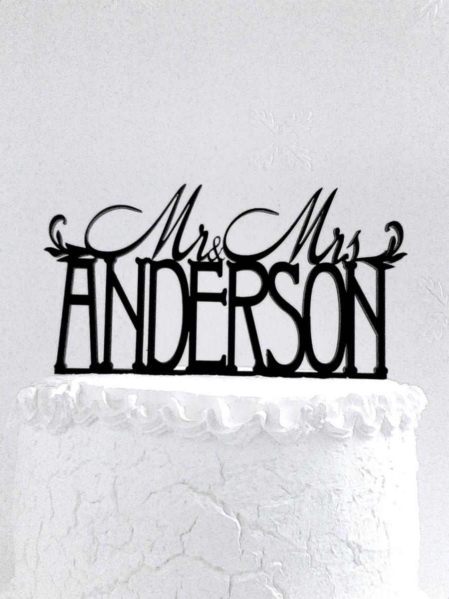 Wedding - Mr and Mrs Anderson Wedding Cake Topper