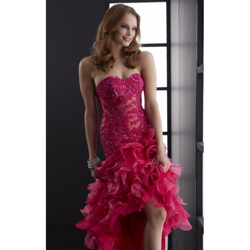 Hochzeit - Ruffled Hi Lo Dress by Jasz Couture 5088 - Bonny Evening Dresses Online 