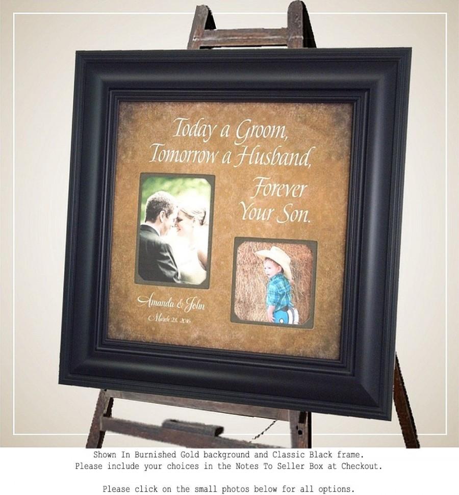 Wedding - Personalized Wedding Gift, Picture Frame, GROOM Sign, Parents, Today A Groom, Husband, decoration, shower, custom wedding gift, 16 X 16