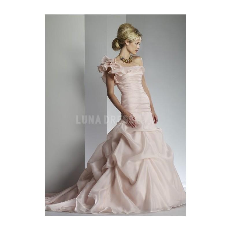 Mariage - Great Dropped Organza One Shoulder A line Chapel Train Wedding Dress - Compelling Wedding Dresses