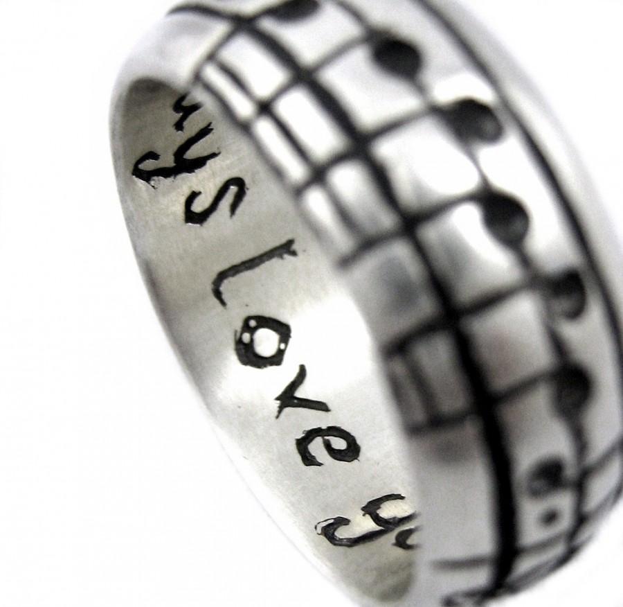 Wedding - The Original Music Notes Ring, Sterling Music Wedding Ring, Personalized Sheet Music, Custom Music Note, Music Jewelry, boyfriend Gift 14