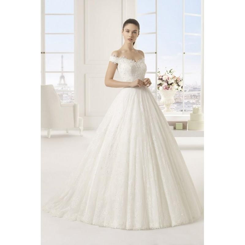 Hochzeit - Style Exito by Rosa Clará Two - Ballgown Chapel Length Lace Off-the-shoulder Floor length Dress - 2017 Unique Wedding Shop