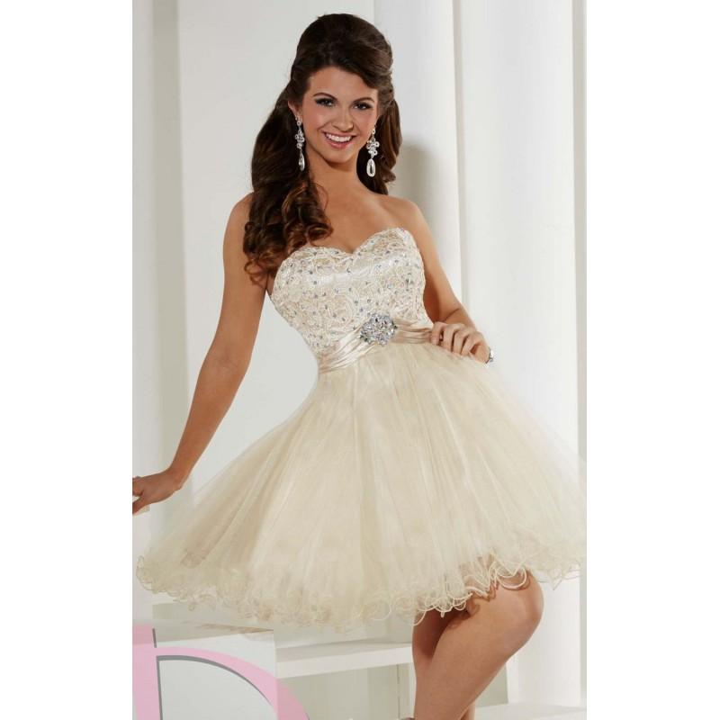 Hochzeit - Embellished strapless Cocktail Dress by Damas 52334 - Bonny Evening Dresses Online 