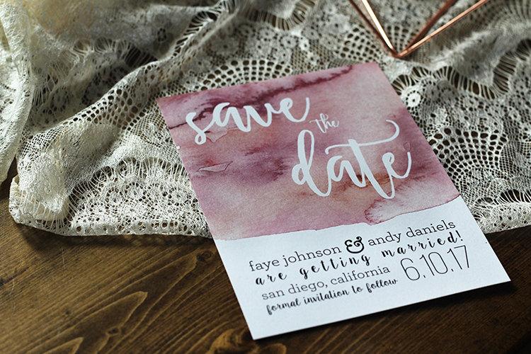 Wedding - Customized Printable Watercolor Save the Date 