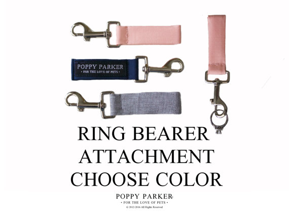 Hochzeit - Dog Ring Bearer Attachment - Removable Choose Color - Secure Removable Attachment