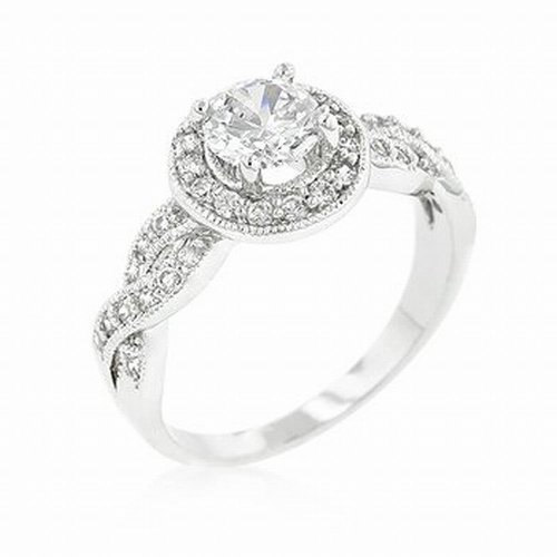 زفاف - Engagement Ring, Cubic Zirconia Engagement Ring, CZ Engagement Ring, Halo Cut Cubic Zirconia Engagement Ring, Sz 5-10