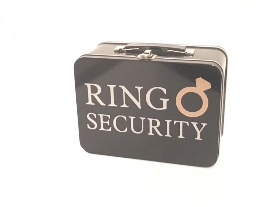 Wedding - Black Ring Security Box (Ring Bearer Alternative) with Ring Bearer Pillow Insert - Complete with Coloring Book & Crayons