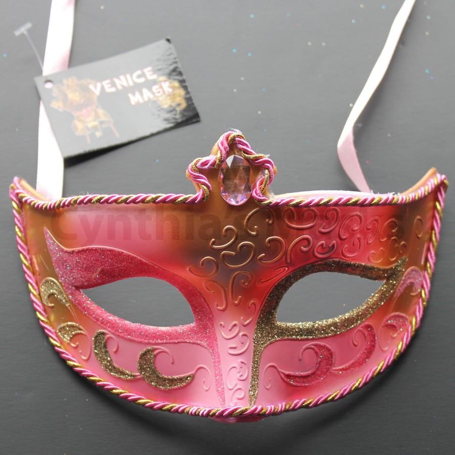Свадьба - Dusty Rose pvc Venetian Masquerade Mask for wedding dancing parties home decor, 8A8A,  SKU: 6C31