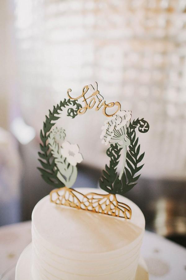 Hochzeit - Greenery Wedding Cake Topper