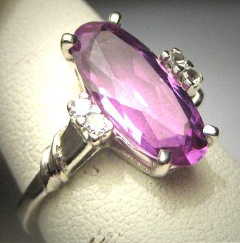 زفاف - Antique Color Change Sapphire Ring Vintage Art Deco 20s Wedding Ring