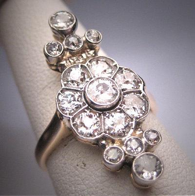 Wedding - Antique Diamond Wedding Ring Platinum Engagement Victorian Edwardian Vintage c.1900 2.16ctw