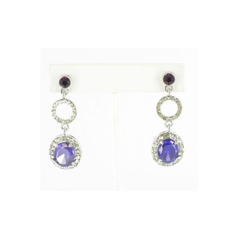 زفاف - Helens Heart Earrings JE-X002698-S-Purple Helen's Heart Earrings - Rich Your Wedding Day