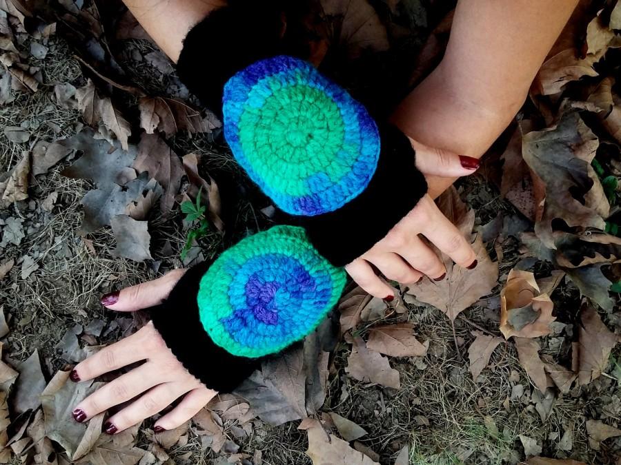 Свадьба - Knitted Women Gloves, Crochet Fingerless, Hand Knit Gloves, Knitt Hand Warmer, Knit Winter Gloves, Black Knitted Gloves, Fingerless Gloves