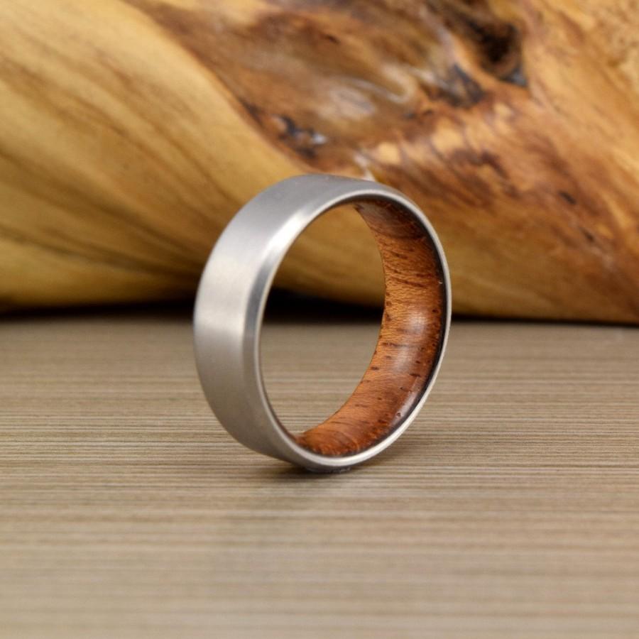 زفاف - Titanium & Jatoba"Brazilian Cherry" ring // Unique Wedding Ring // Men's Wedding Band // Women's Ring // Men's Ring