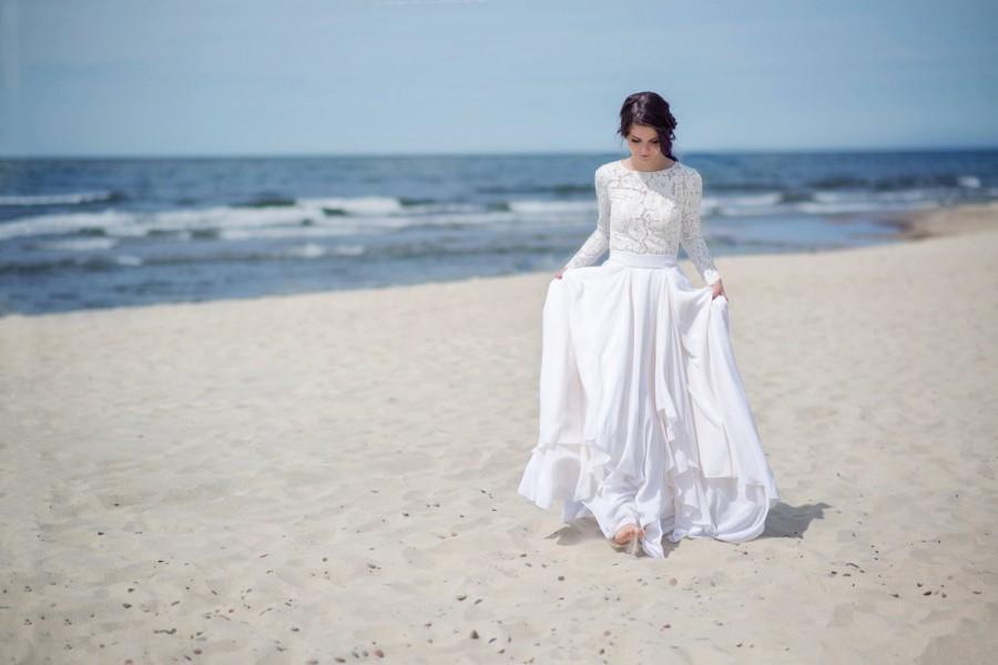 زفاف - Eirene - modest wedding dress / simple wedding dress / bridal separates / two piece wedding dress / winter wedding dress