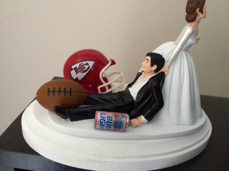 زفاف - Kansas City Chiefs Cake Topper Bridal Funny Humorous Wedding Day Football  team  Football Themed with matching Bridal  garter