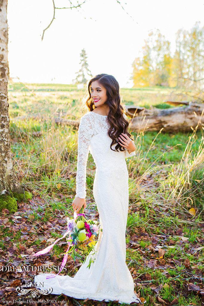 Свадьба - Long Sleeve All Over Lace Wedding Dress (#SS16108)